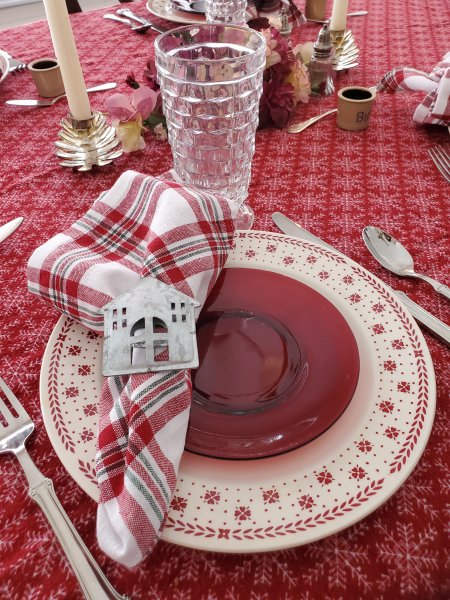 Cozy Winter flannel tablescape