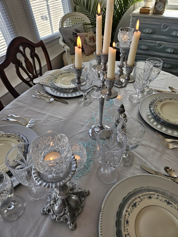 Snowy winter chill tablescape