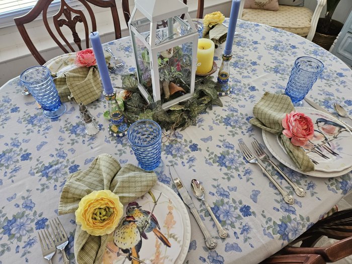 Spring Bird Themed Tablescape