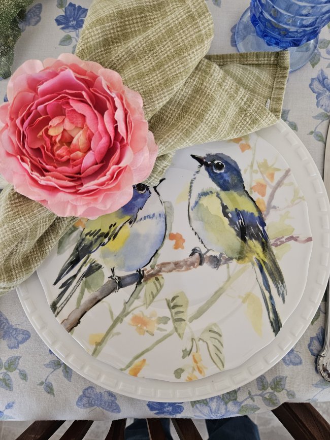 Spring Bird Themed Tablescape