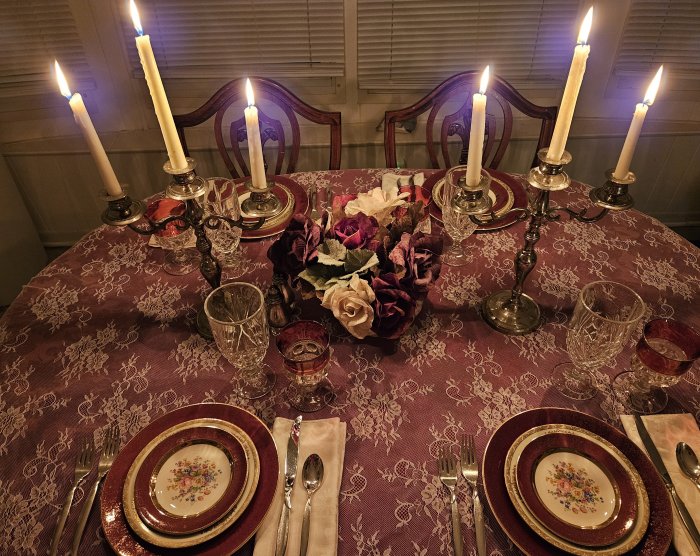 lace overlay tablescape