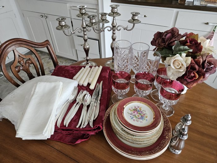 lace overlay tablescape