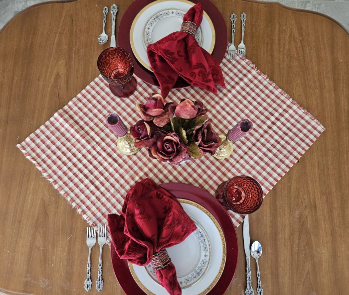 Valentines Day tablescape for two