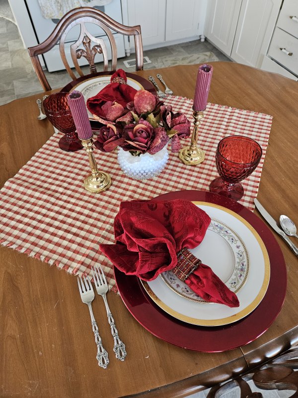 Valentines Day tablescape for two