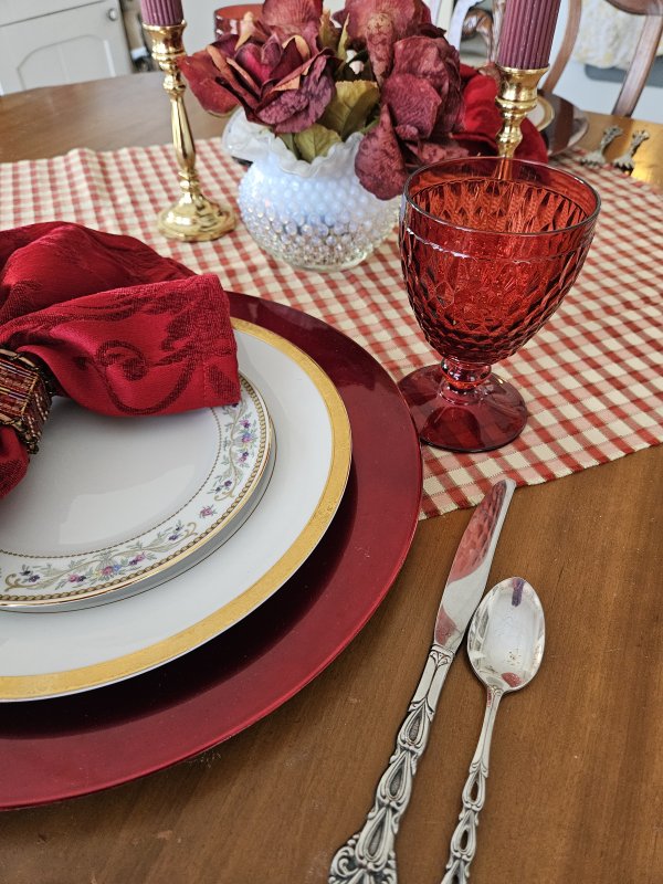 Valentines Day tablescape for two