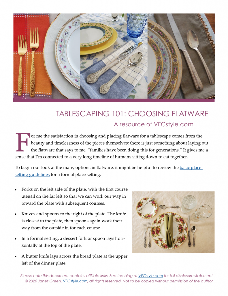 PDF File Choosing Flatware for Your Tablescape